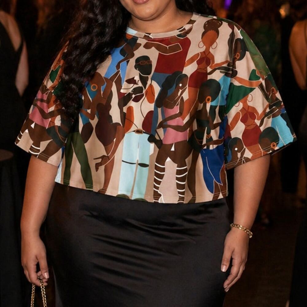 NWOT SHEIN Y2Kool Sierra Siler Graphic Crop Top Shirt Tee Plus Size: 1X (14)